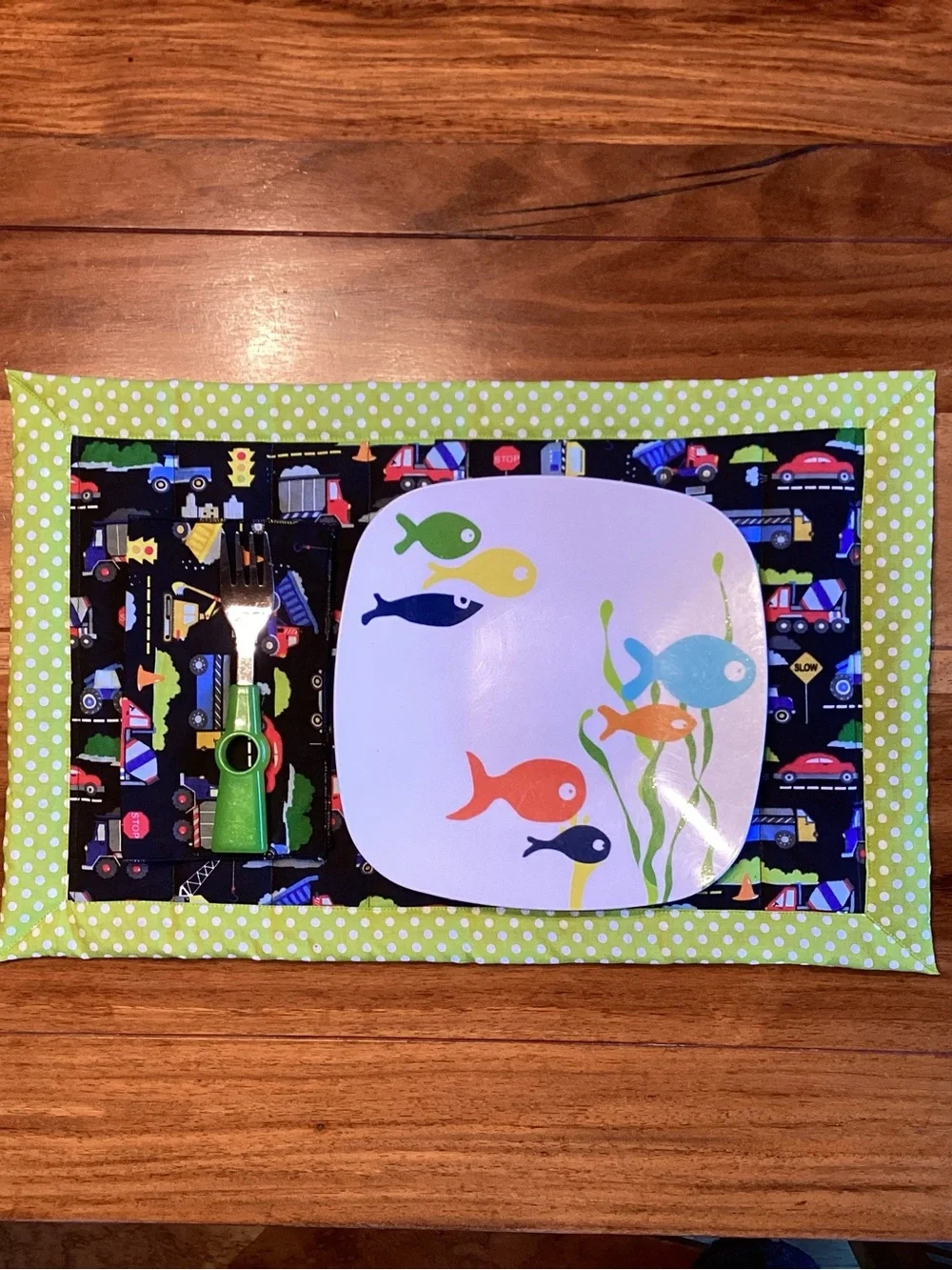 Kids Construction Vehicles Placemat and Napkin Set